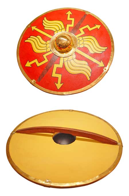 Roman Round Shield (Parma), Wood with brass boss