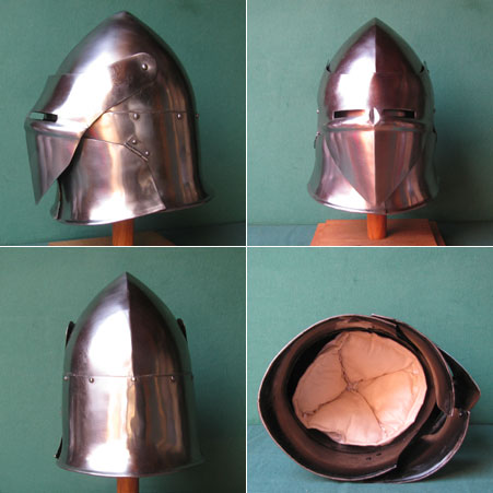 Medieval Great Helmet with visor