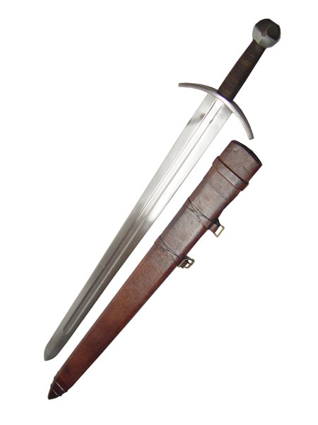 Mittelalter - Schwert, Mittelgrad, Lederscheide