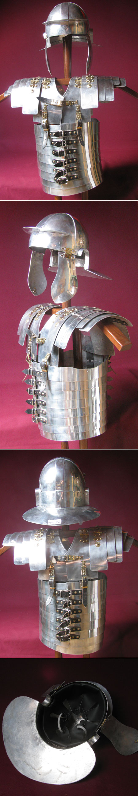 Römer lorica segmentata mit Helm, Aluminium, leicht