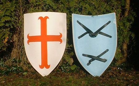 Crusader's wooden cross shield 13th century