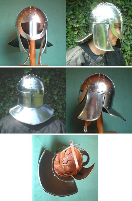 Viking combat helmet with spectacles-like visor