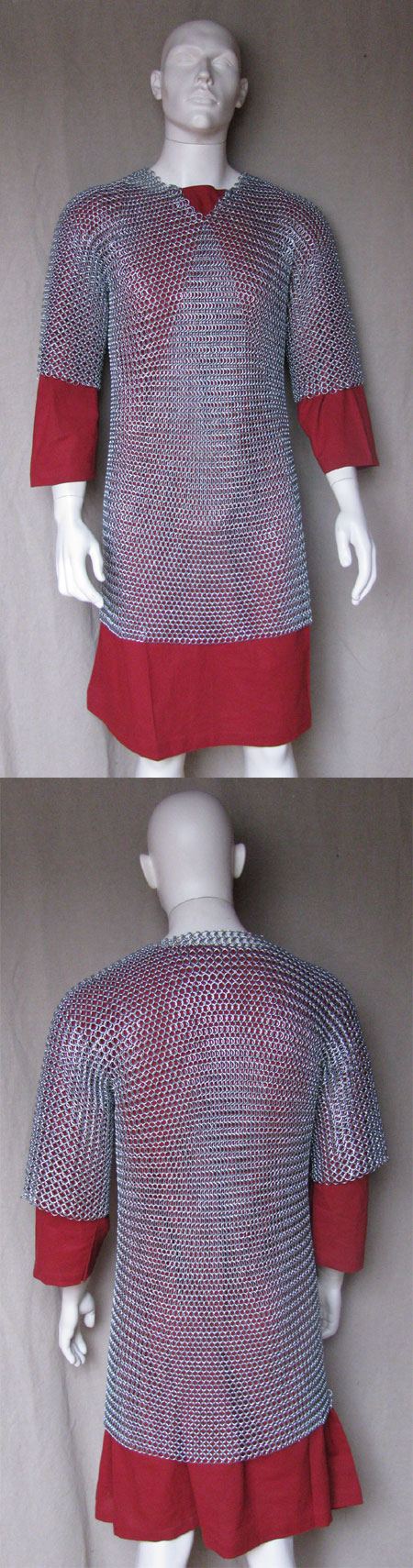 Chainmail shirt, zincplated, butted, size L
