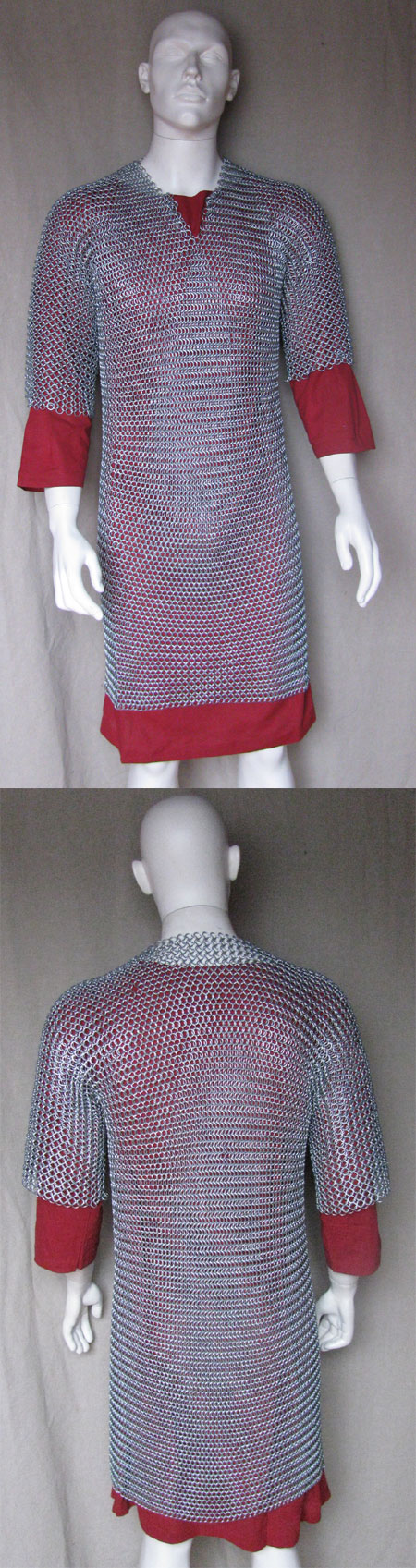 Chainmail shirt, zincplated, butted, size XL
