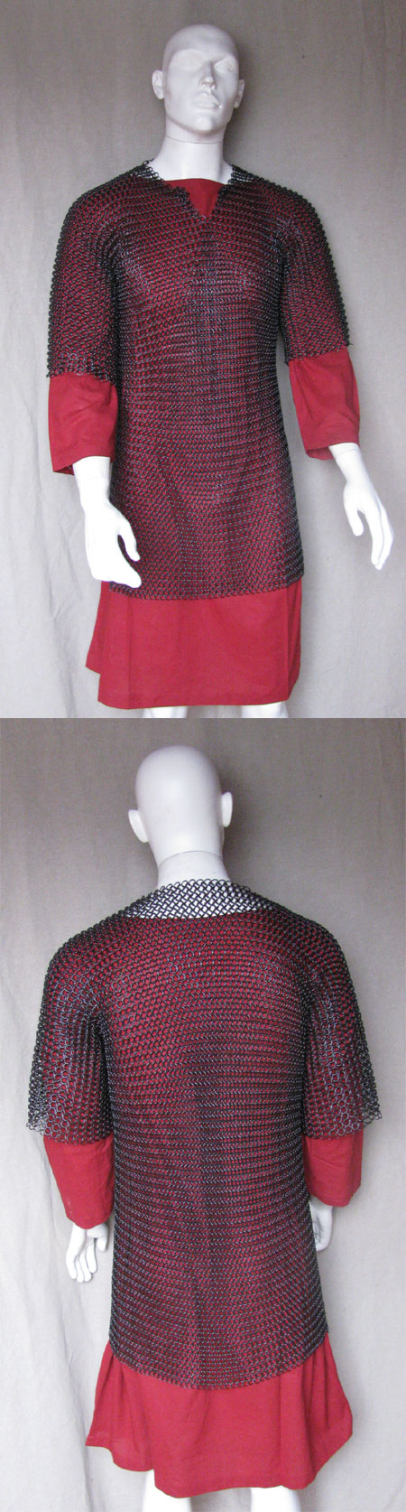 Chainmail shirt, butted, blackened, size L
