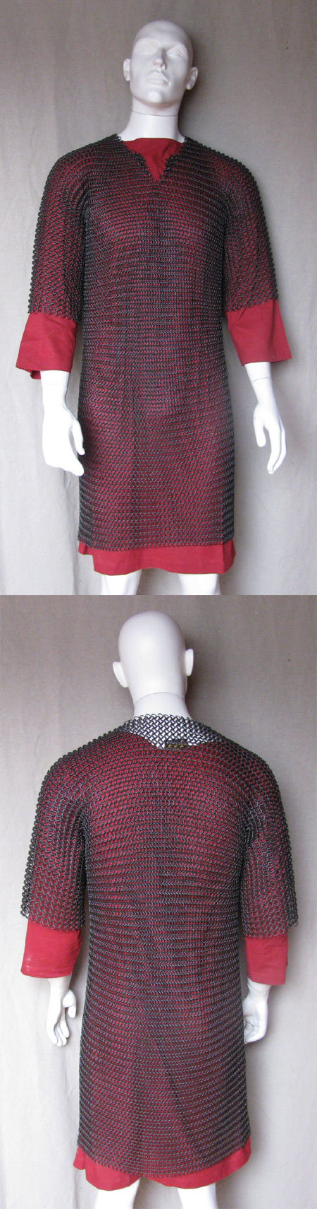 Chainmail shirt, butted, blackened, size XL