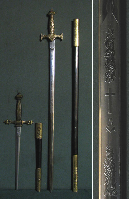 2 Freimaurer-Waffen, Schwert und Dolch als Set