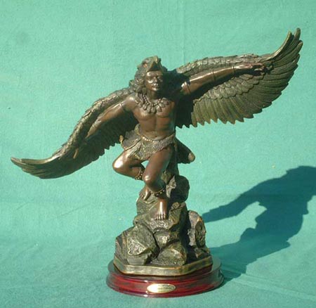 Häuptling, Bronze Imit. Indianer Adlertanz