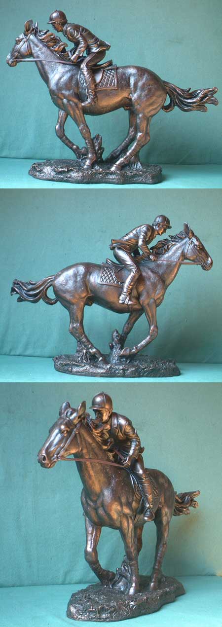 Reiter im Galopp, Bronze-Imitation, Kunstguss, England