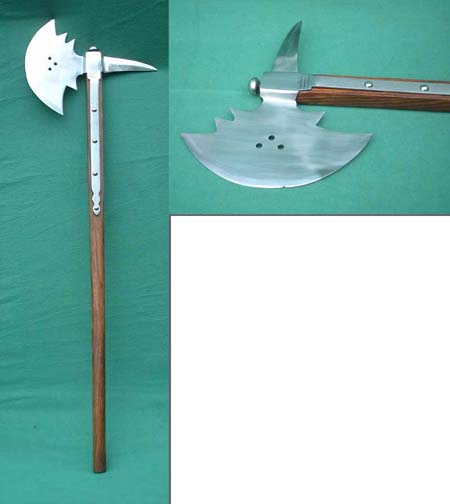 gothic war axe, 15th and 16th century, replica