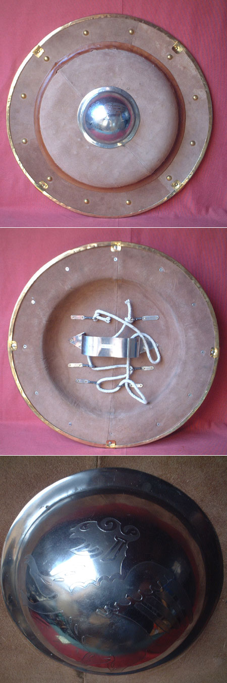 Greek-Corinthian leather covered metal shield, 500 B.C.