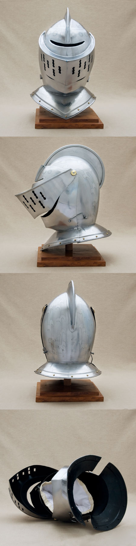 Medieval closed helmet with visor, 16th century