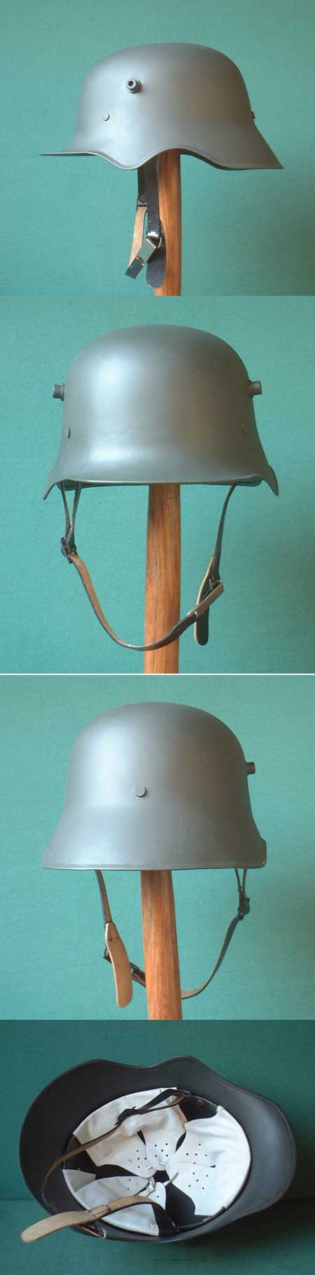 German M18 helmet, WW1, ear cut-out, A1 reproduction, rust reduction