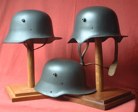 3 German WW1 helmets, Ia reproductions - set