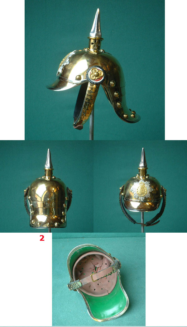 Saxon officer's mini Pickelhaube, 19th ct,  spiked helmet