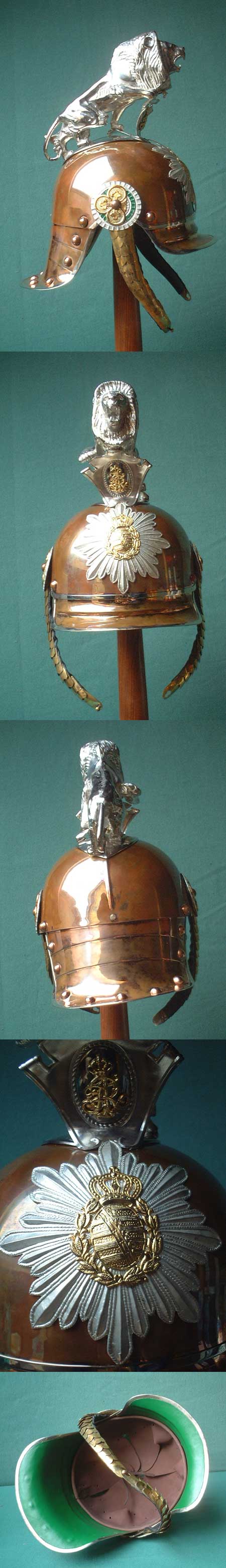 Guard Cuirassier helmet Saxony, with Saxon lion