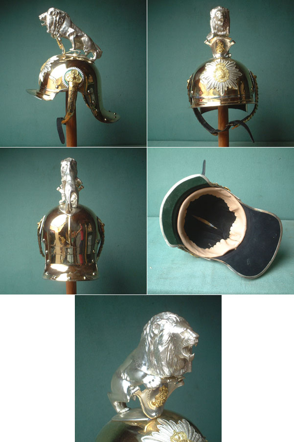 Kingdom of Saxony royal Cavalry Guards Helmet w. lion
