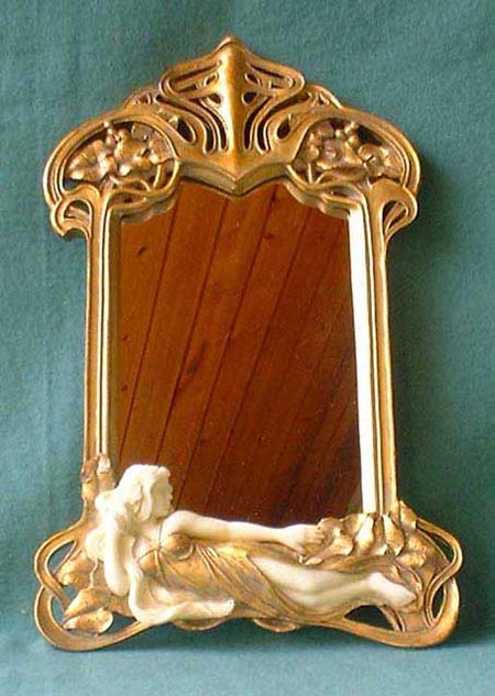 Large art nouveau mirror, around 1906
