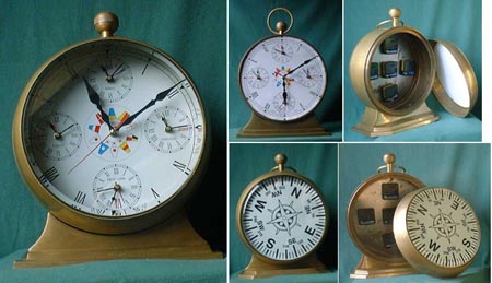 Big marine world clock (10,5 kg !), 5 works