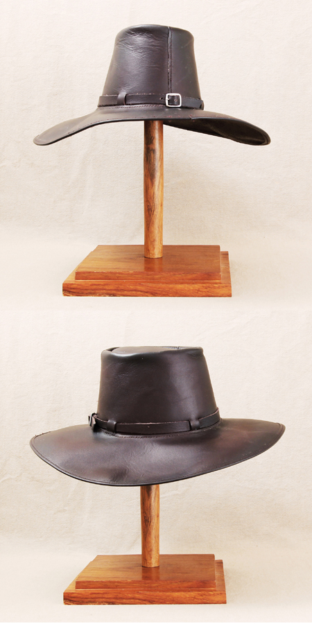 Cowboy Western hat, cowhide, dark brown - size M