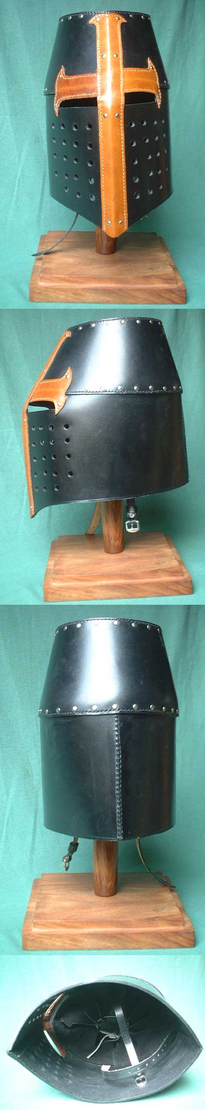 Crusader Great Helmet ,13th century, leather