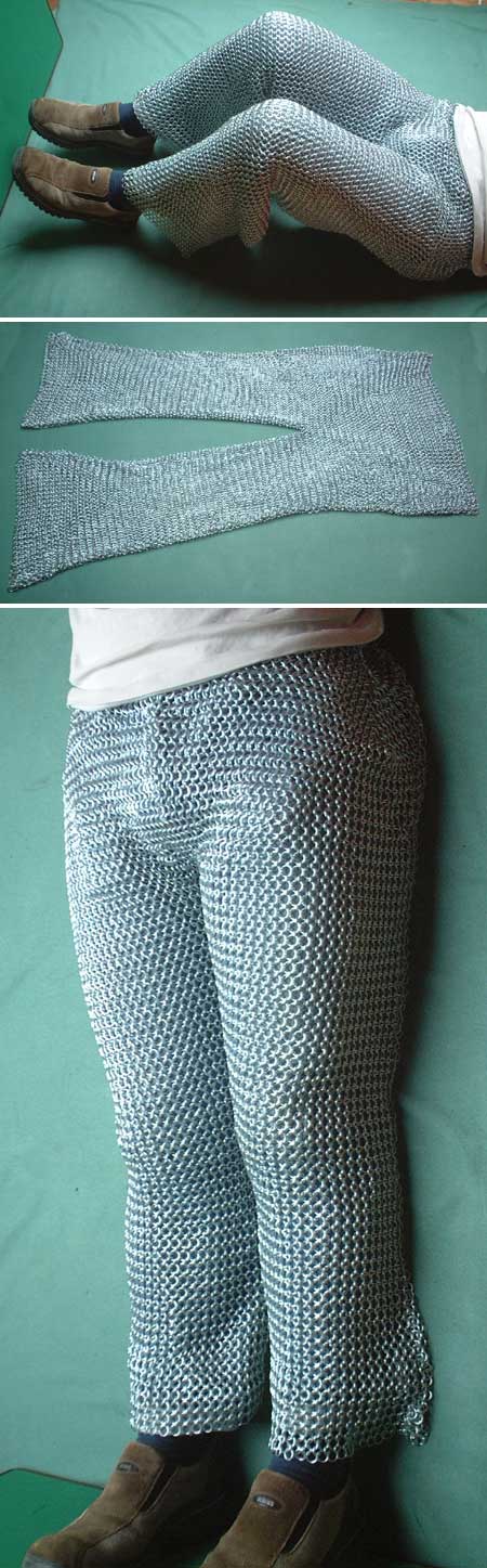 Chainmail trousers, zincplated