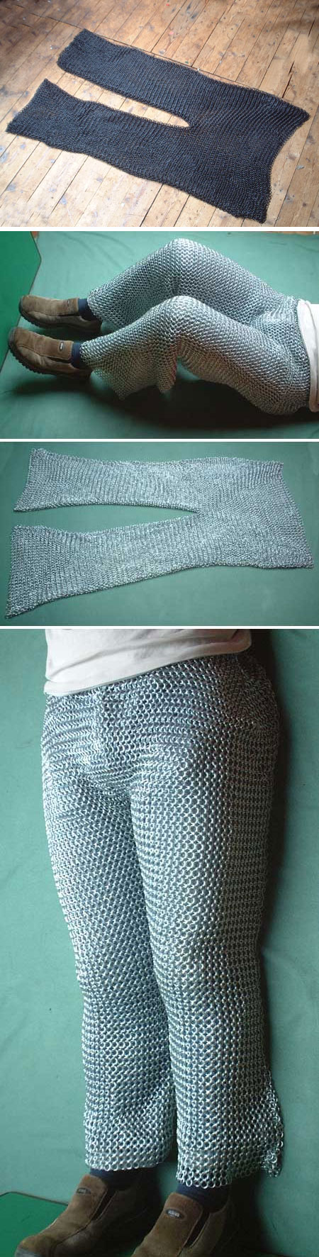 Chainmail trousers, blackened