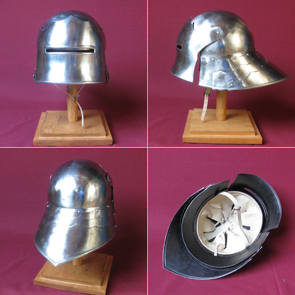 Medieval Gothic sallet helmet, reenactment