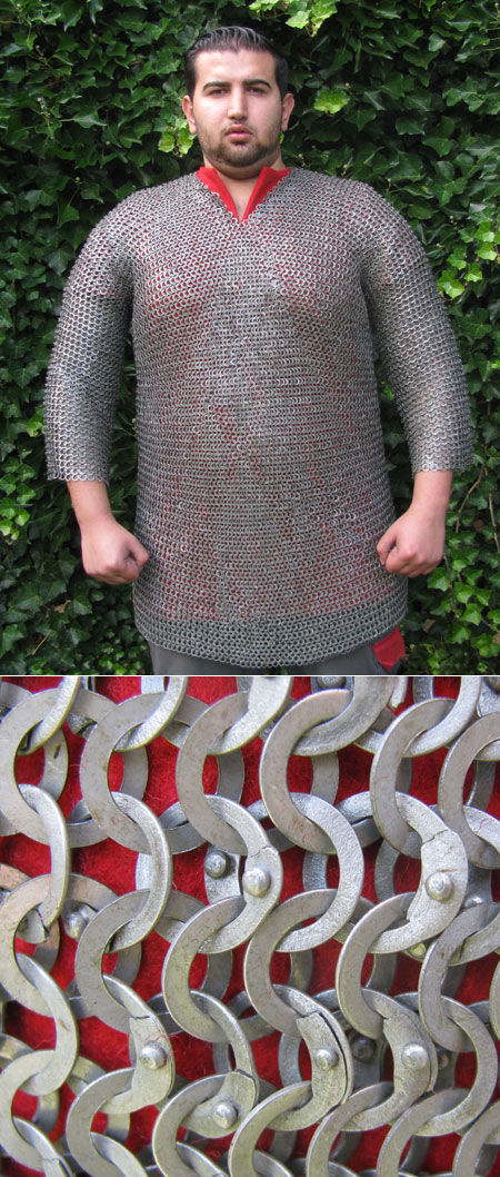 NEW - riveted chainmail shirt size L