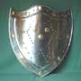 Medieval metal shield, light reenactment