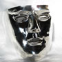 Face mask for Roman helmets, silverplated, shiny