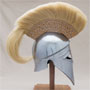 Greek Corinthian Helmet with beige crest, 500 B.C.