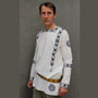 Roman Tunic - cotton with blue embroidery size XL