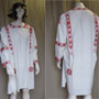 Roman Tunic - cotton with red embroidery, size XL