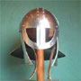 Viking combat helmet with spectacles-like visor