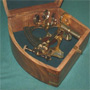 Large 6 inch Brass Navy Sextant w. Hardwood Box - (Replica)