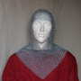 Chainmail coif, zincplated, butted steel links