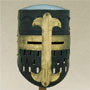 Crusader Great Helmet with brass cross, 13th cent.