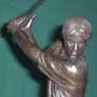 Golf player - tee off - cast-bronze imitation