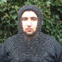 Medieval riveted Chain Mail Coif, blackened