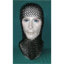 Chainmail coif for children 10 to 15 years, blackened