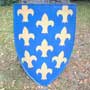French steel shield France 13th century, fleur-de-lis