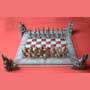 Stunning Medieval Chess Set on glass board