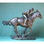 Rider on horseback - cast bronze imitation, England