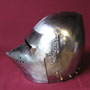 Medieval bascinet helmet, houndscull, 14th cent.